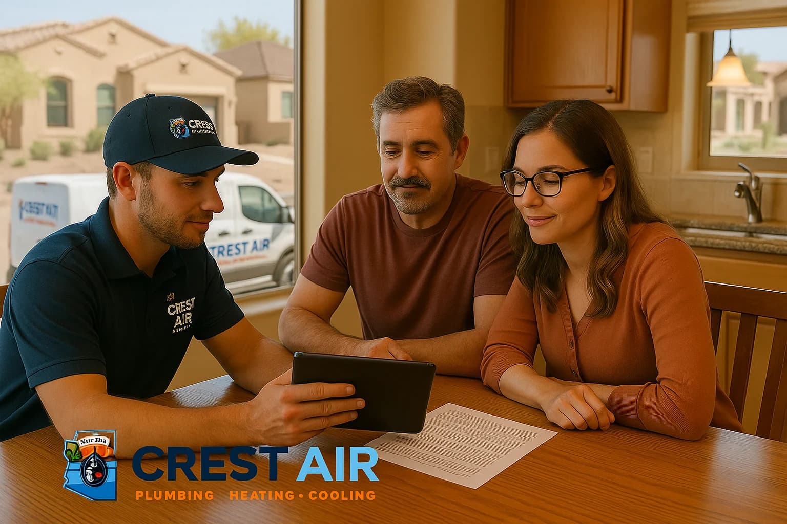 HVAC financing guide Homeowner reviewing HVAC financing options