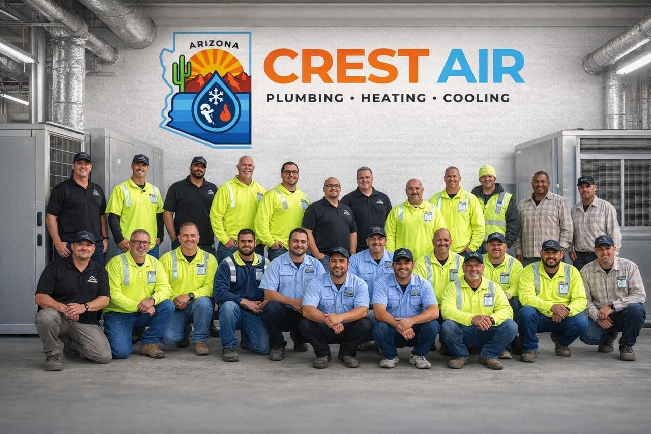 Crest Air Tucson HVAC team photo The Crest Air team — Tucson HVAC plumbing heating and cooling professionals