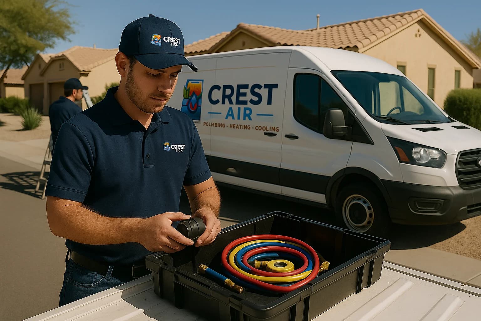 Gear prep Crew prepping emergency gear at the truck