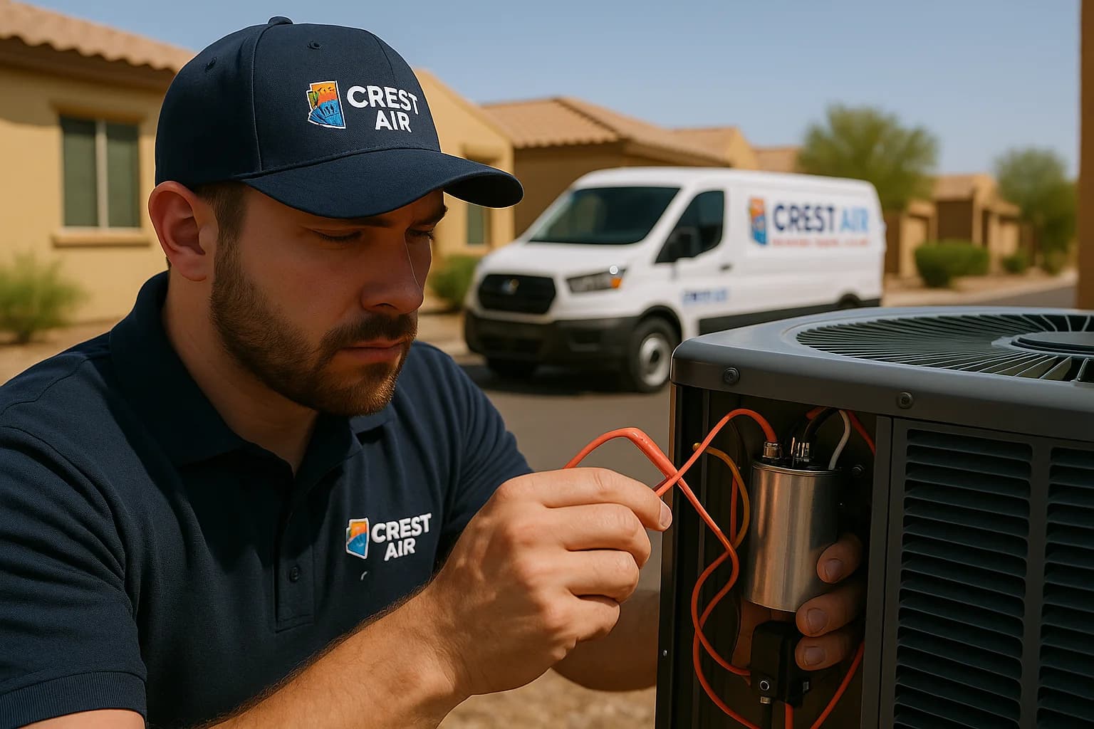 Capacitor replacement Replacing a failing capacitor during maintenance
