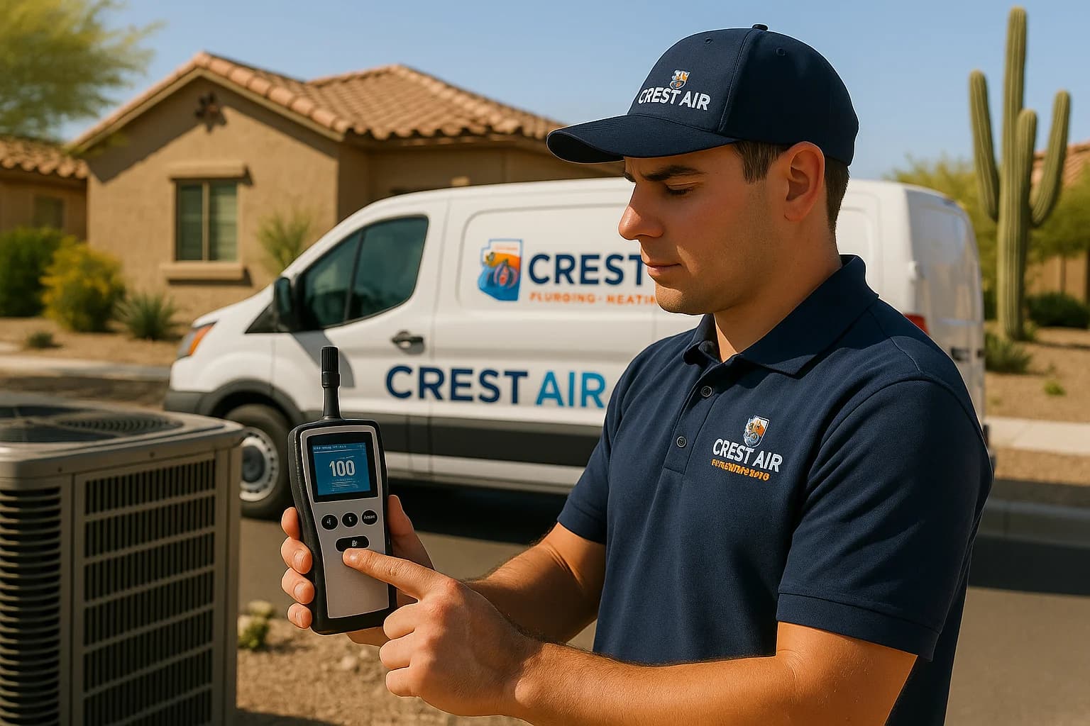 Air quality testing Technician testing indoor air quality with a particulate meter