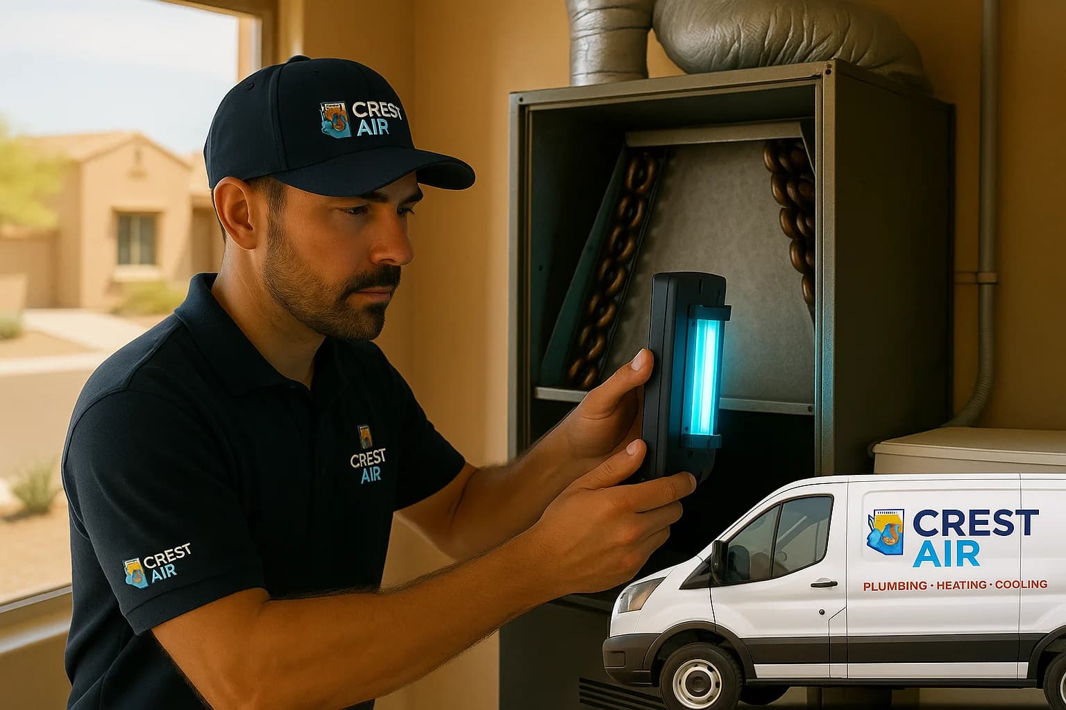 UV purification installation Installing a UV air purification light inside an HVAC system