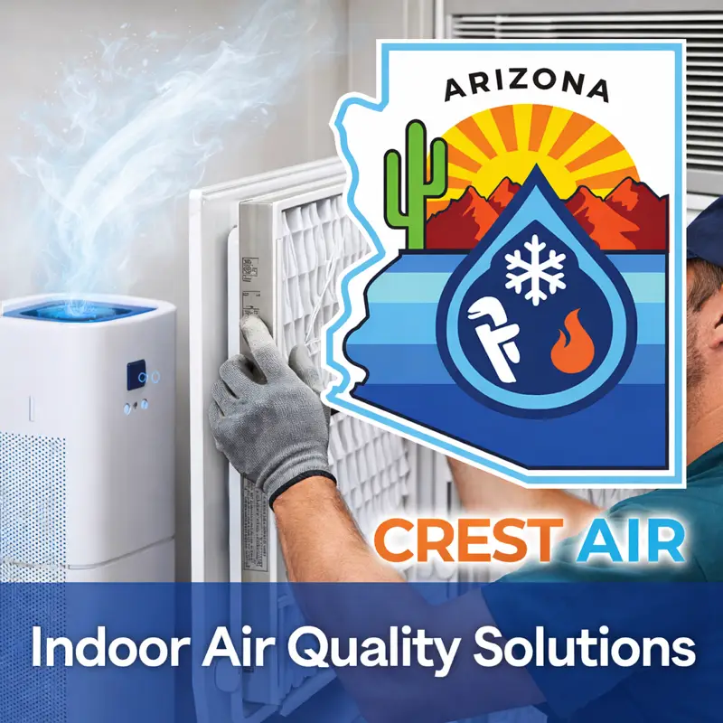 Indoor Air Quality Tucson hero image Homeowner reviewing indoor air quality solutions in Tucson
